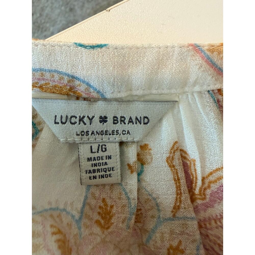 Lucky Brand Floral boho top EUC L - Picture 5 of 5